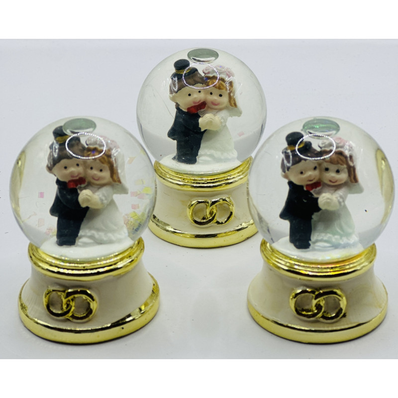 بلورة عريس وعروس ذهبي