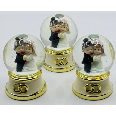 بلورة عريس وعروس ذهبي