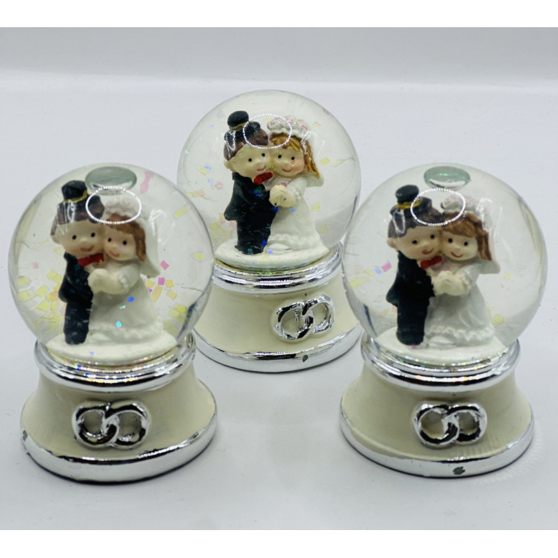 بلورة عريس وعروس فضي