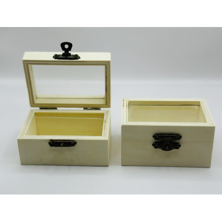 صندوق خشب وجه شفاف