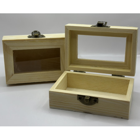 صندوق خشب وجه شفاف